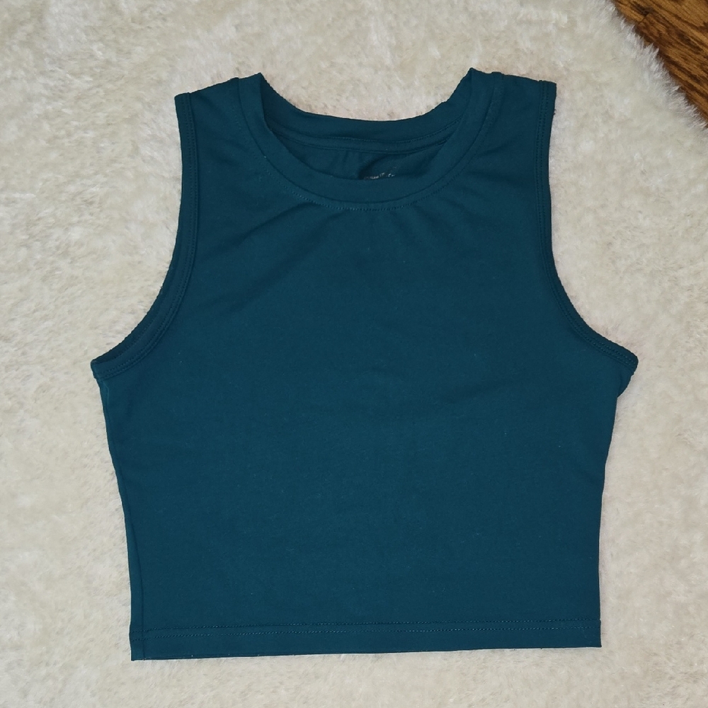 ZYIA Active Blue Cropped Tank Top, Womens XS, Great Condition